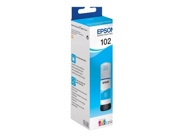 Epson 102 EcoTank Cyan ink bottle, Alkuperäinen, Syaani, Epson, - EcoTank ET-4750 - EcoTank ET-3750 - EcoTank ET-3700 - EcoTank ET-2750 - EcoTank E...