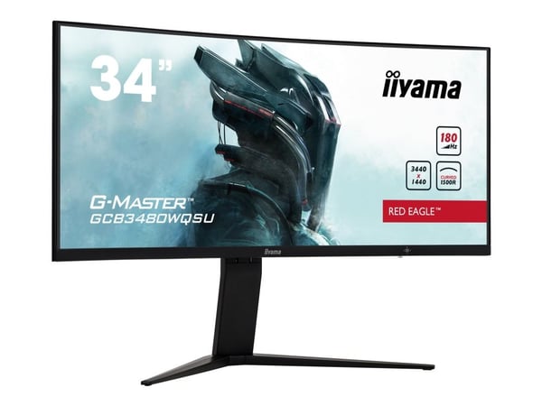 iiyama G-MASTER Red Eagle GCB3480WQSU-B1 - LED-skjerm - kurvet - 34" - 3440 x 1440 UWQHD @ 180 Hz - VA - 420 cd/m² - 4000:1 - 0.4 ms - 2xHDMI, 2xDi...