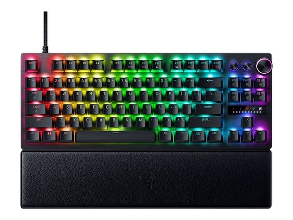 Razer Huntsman V3 Pro - Tastatur - 80% - TKL - bakgrunnsbelyst - USB - QWERTY - USA - tastsvitsj: Razer Analog Optical Switches (Gen-2)
