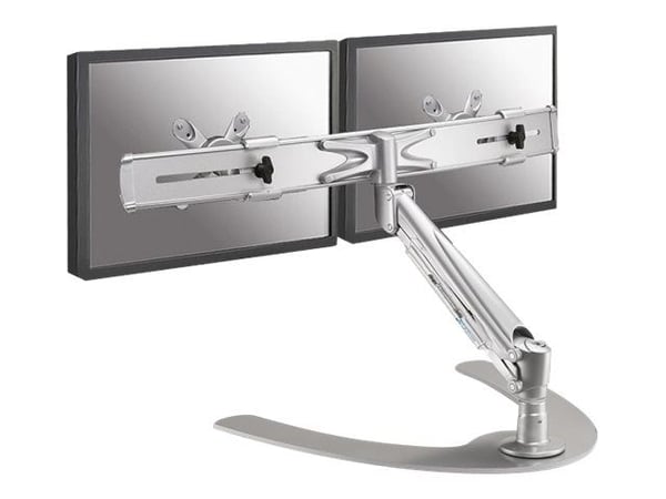 Neomounts FPMA-D940DD - Stativ - full bevegelse - for 2 LCD-skjermer - sølv - skjermstørrelse: 10"-24" - skrivebordsstativ, skrivebordsmonterbar