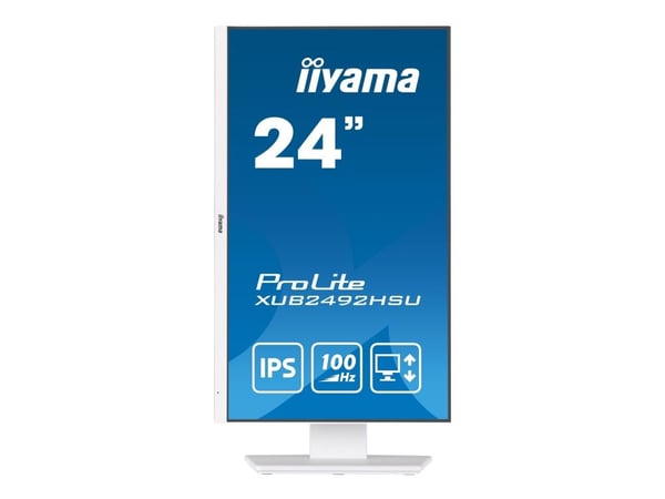 iiyama ProLite XUB2492HSU-W6 - LED-skjerm - 24" (23.8" synlig) - 1920 x 1080 Full HD (1080p) @ 100 Hz - IPS - 250 cd/m² - 1300:1 - 0.4 ms - HDMI, D...