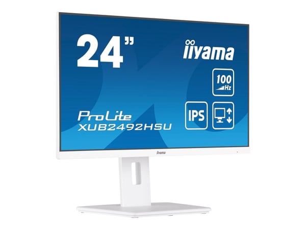 iiyama ProLite XUB2492HSU-W6 - LED-skjerm - 24" (23.8" synlig) - 1920 x 1080 Full HD (1080p) @ 100 Hz - IPS - 250 cd/m² - 1300:1 - 0.4 ms - HDMI, D...