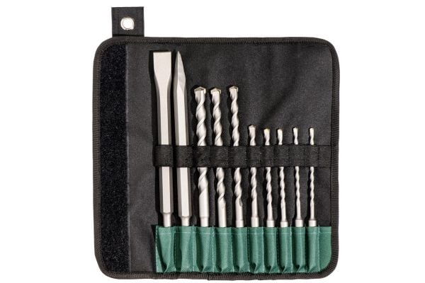 Metabo - Drillbit- og meiselsett - for betong, murverk, stein - hammerbit - 10 deler - SDS-plus - lengde: 210 mm, 160 mm, 250 mm