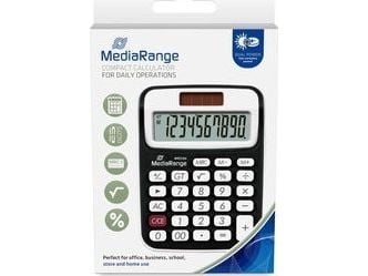 MediaRange laskin 10kpl LC-näyttö aurinko/bat. sw/white