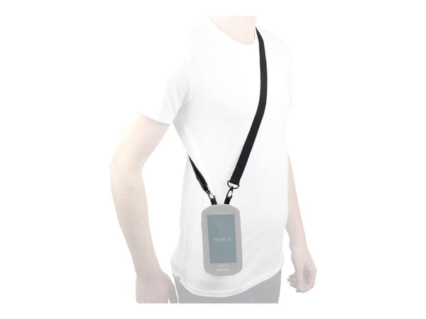 Mobilis - Axelrem för skyddsfodral för surfplatta, skydd för mobiltelefon, skyddsfodral för bärbar dator - med 4 mjuka ringar, 2 fästpunkter - svart