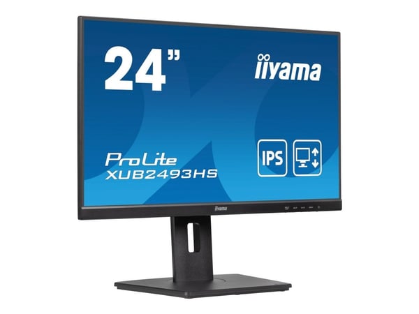 iiyama ProLite XUB2493HS-B6 - LED-skjerm - 24" (23.8" synlig) - 1920 x 1080 Full HD (1080p) @ 100 Hz - IPS - 250 cd/m² - 1300:1 - 0.5 ms - HDMI, Di...
