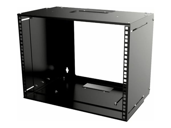 Lanview by Logon - Rack öppen ram - adjustable depth - väggmontering - svart - 6U - 19"