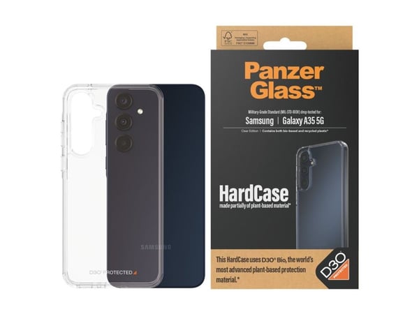 PanzerGlass HardCase - Clear Edition - baksidedeksel for mobiltelefon - MagSafe-samsvar - D3O Bio, plastikk - gjennomsiktig - for Samsung Galaxy A35
