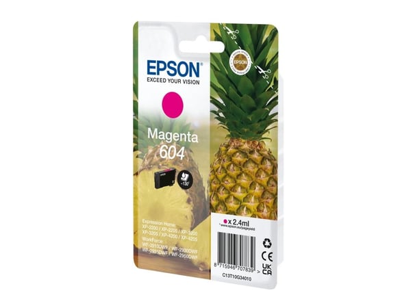 Epson 604, Perusvärintuotto, 2,4 ml, 604 sivua, 1 kpl, Kertapakkaus