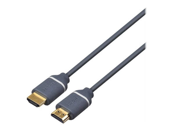 Philips SWV5630G - High Speed - HDMI-kabel med Ethernet - HDMI hann til HDMI hann - 3 m - 4K 60Hz støtte, up to 18 Gbps data transfer rate, Full HD...