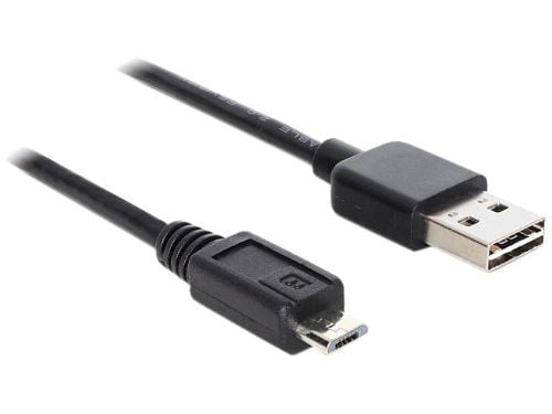 Delock EASY-USB - USB-kabel - Micro-USB type B (hann) til USB (hann) - USB 2.0 - 1 m - svart