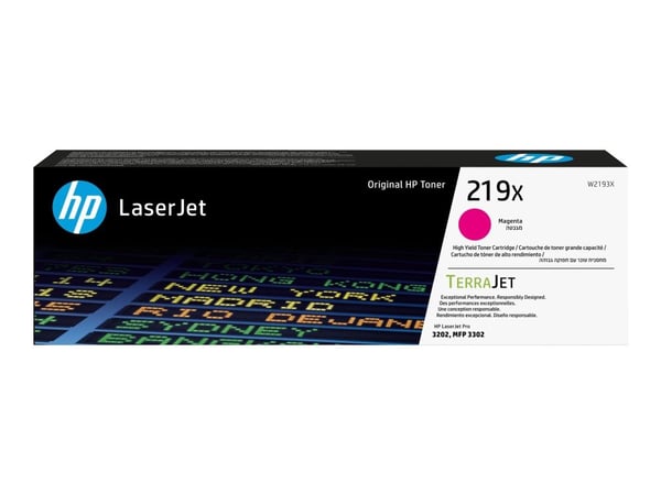 HP 219X - Høy ytelse - magenta - original - LaserJet - tonerpatron (W2193X) - for Color LaserJet Pro MFP 3302fdn