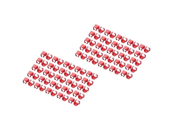 Digitus A-CC-R, Värikoodiklipsi, Punainen, Polyvinyylikloridi (PVC), Cat5e/6, 100 kpl, 100 mm