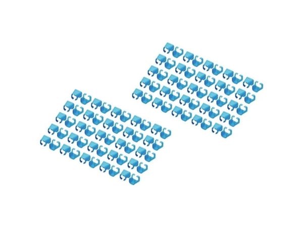 Digitus A-CC-B, Fargekodende klemme, Blå, Polyvinylklorid (PVC), Cat5e/6, 100 stykker, 100 mm