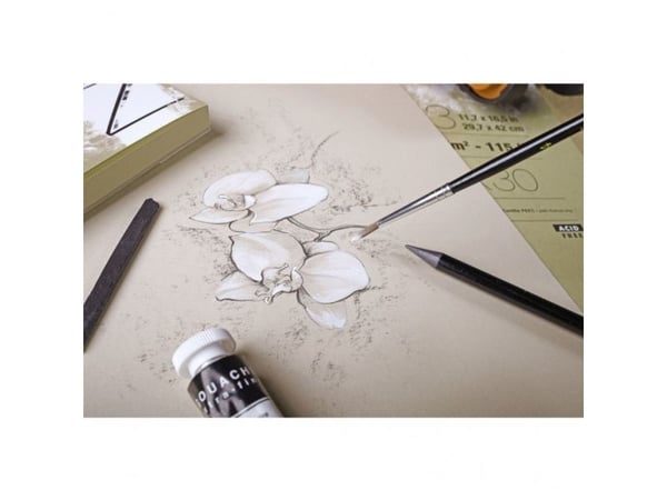 Paint-On Blok A5 250gram 30 ark brunt/naturel papir, multi teknik, toplimet