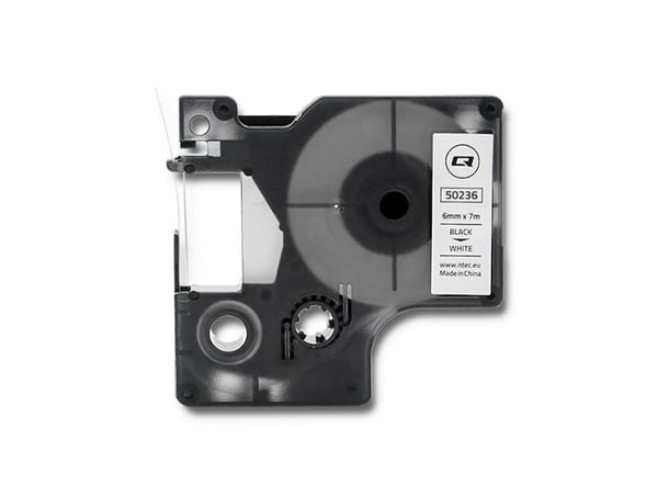 Qoltec Qoltec Tape for DYMO D1 43613 | 6mm x 7m | White/Black overprint