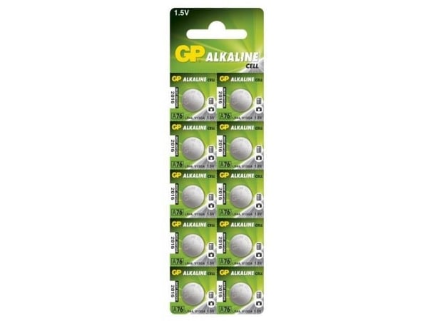 GP knapcelle 1,5V, LR44/A76, 10-pak