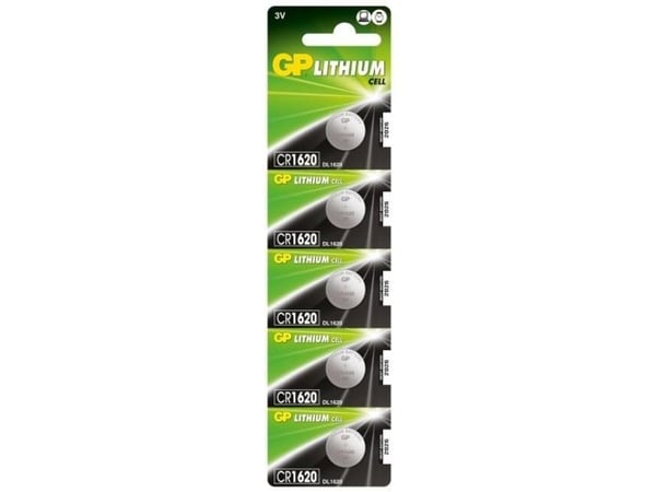 GP Batteries litiumcelle GPCR1620-C5 husholdningsbatteri engangsbatteri (GP CR 1620-C5)