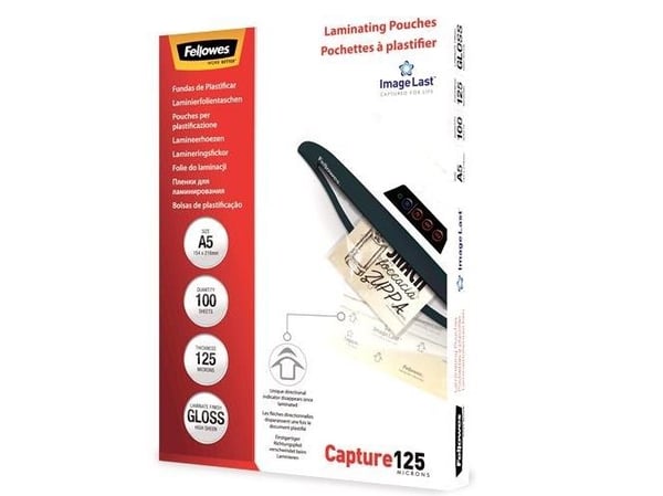 Lamineringsfickor Fellowes A5 125 micron 154x216mm (100 st.)