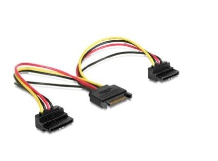 Gembird CC-SATAM2F-02 - Strøm-splitter - SATA strøm (hun) til SATA strøm (han) - 15 cm - 90° stikforbindelse