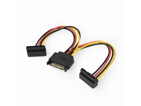 Gembird CC-SATAM2F-02 - Strøm-splitter - SATA strøm (hun) til SATA strøm (han) - 15 cm - 90° stikforbindelse
