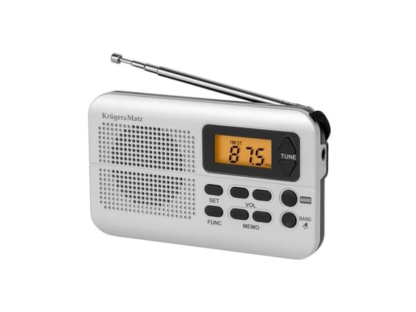 Kruger & Matz KM 819 bærbar radio, lys grå