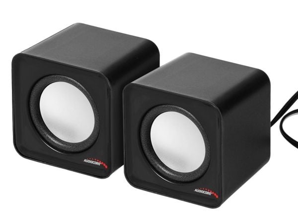Audiocore AC870 B, 2-suuntainen, 2.0 kanavaa, Langallinen, 3 W, 200 - 20000 Hz, Musta, Harmaa