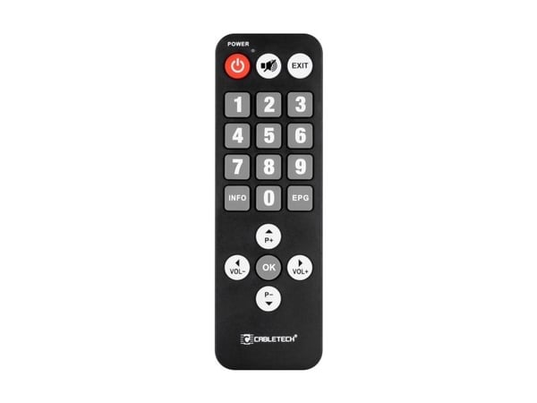 Cabletech RTV fjernkontroll Universal DVB-T fjernkontroll for seniorer