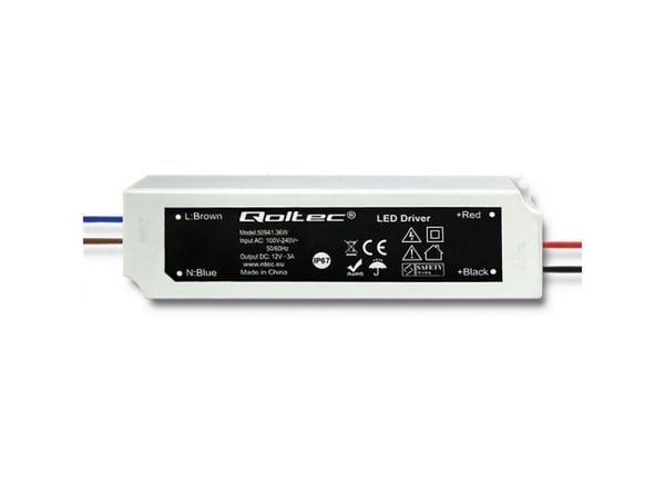 Qoltec - LED-ohjain - 36 Watt - 3 A