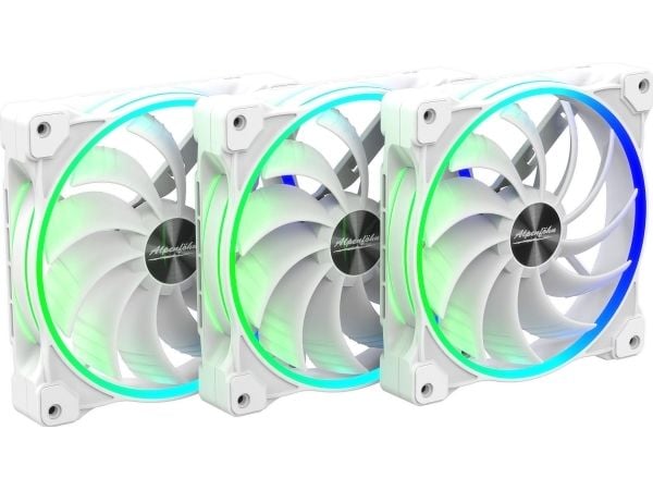 Alpenföhn 140mm Wing Boost 3 ARGB PWM-kabinetvifte, Triple – hvit