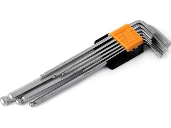 AMiO lange unbrakonøkler 230 mm, 9 stk.