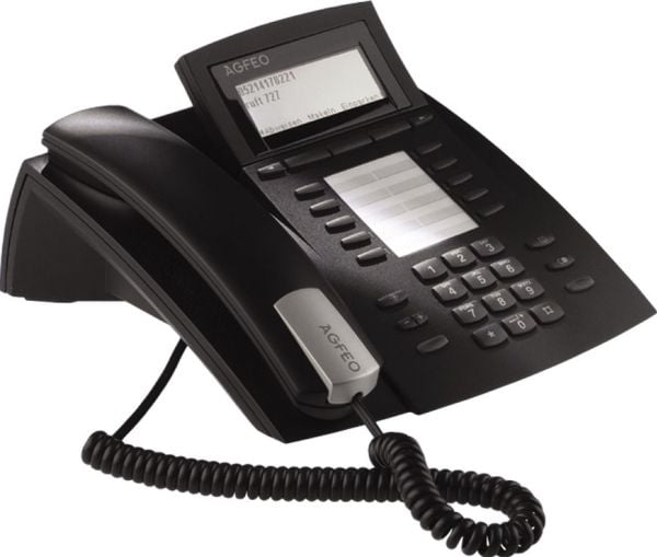 AGFEO ST 42 IP, IP-telefon, Svart, Kablet håndsett, Bord/Vegg, 1000 oppføringer, 210 mm