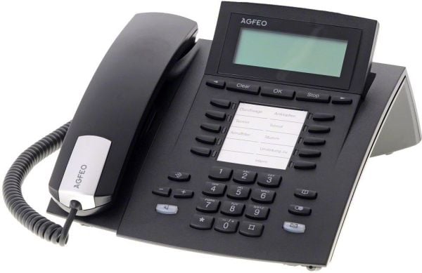 AGFEO ST 42, Analog telefon, 1000 oppføringer, Ringe-ID, Svart