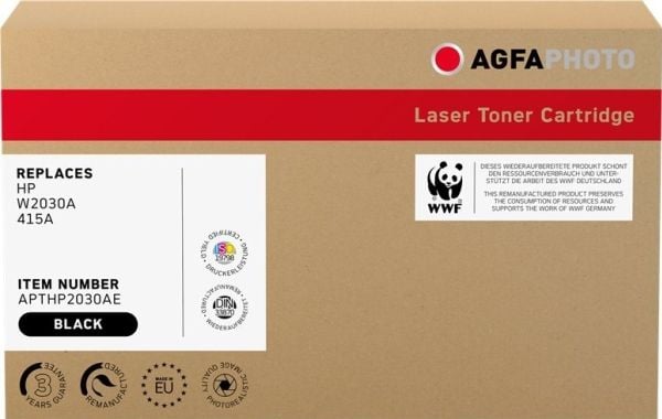 AgfaPhoto - Sort - kompatibel - boks - Genproduceret - tonerpatron (alternativ til: HP W2030A, HP 415A) - HP Color LaserJet Pro M454, MFP M479 -lai...