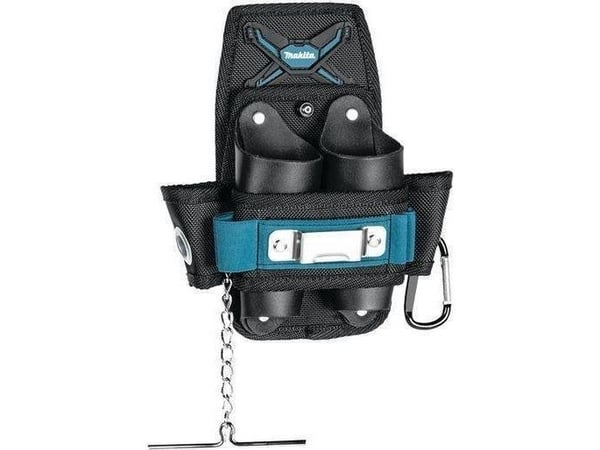 Makita E-15279 Vahvistettu 4-lokeroinen ja kiinnityskotelo sähköasentajan työkaluille, vyöhön kiinnitettävä.