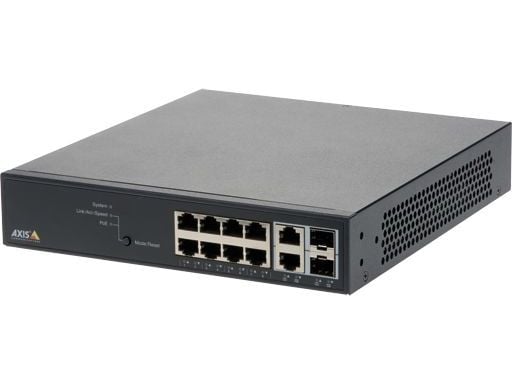 Axis T8508 PoE+ Network Switch - Switch - Administrerad - 8 x 10/100/1000 (PoE+) + 2 x kombinations-Gigabit SFP (upplänk) - skrivbordsmodell, rackm...