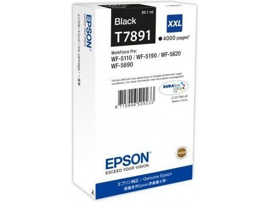Epson T7891 XXL-mustekasetti, musta