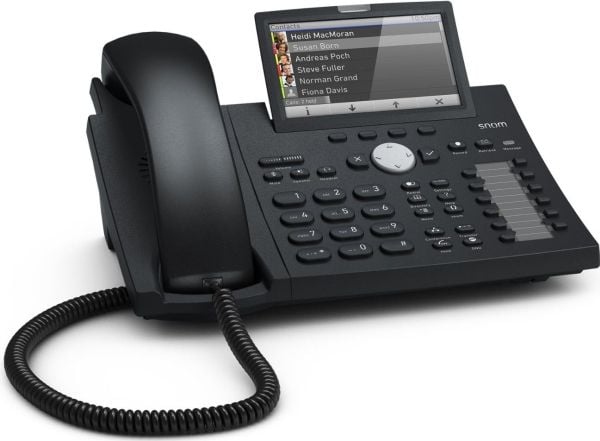 snom D375 - VoIP-telefon - med Bluetooth-grensesnitt - treveis anropskapasitet - SIP - 12 linjer - svart, blå