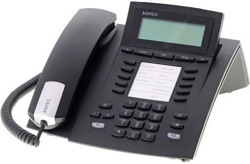 AGFEO ST 22, IP-telefon, Svart, Kablet håndsett, Bord/Vegg, 2 linjer, 1000 oppføringer