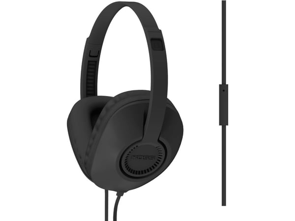 Koss UR23i - Hörlurar med mikrofon - fullstorlek - kabelansluten - 3,5 mm kontakt - svart