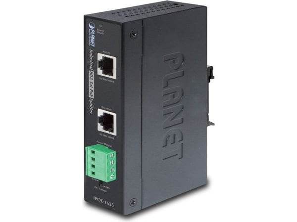 PLANET IPOE-162S - PoE splitter (DIN-skinnemonterbar) - 48 - 56 V - 25 watt - Ethernet 10/100/1000 - utgangskontakter: 1
