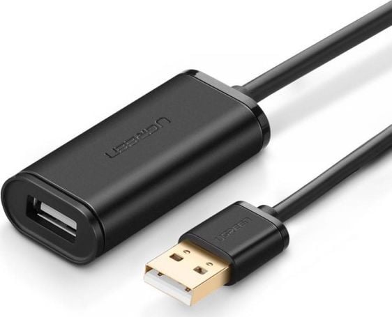 Ugreen 10321, 10 m, USB A, USB A, USB 2.0, Svart