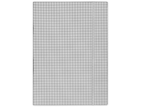 DONAU mappe med strikk, papp, A4, 400 gsm, 3 glidelommer, hvit i ruter