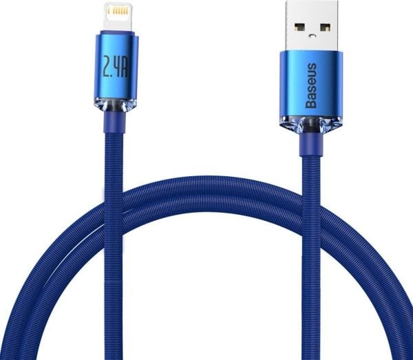 Baseus CAJY000003, 1,2 m, Lightning, USB A, Hankjønn, Hankjønn, Blå