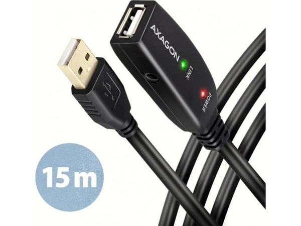 AXAGON ADR-215 aktiivinen USB 2.0 jatkokaapeli, USB-A uros/naaras - 15m