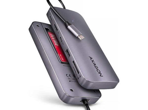 HUB HMC-6GM2 USB 6-i-1 10Gbps hub, USB-A, USB-C, HDMI, M.2, SD/mSD, PD 100W, USB-C