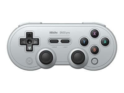8Bitdo SN30 Pro - Håndkonsoll - trådløs - Bluetooth - grå - for Nintendo Switch, PC, MAC, Android, Steam Deck, Raspberry Pi