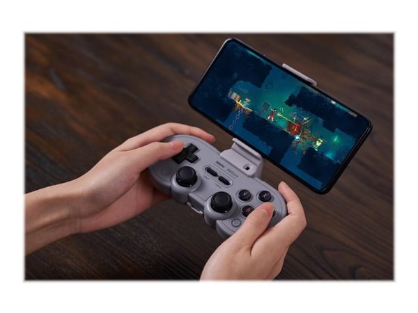 8Bitdo SN30 Pro - Håndkonsoll - trådløs - Bluetooth - grå - for Nintendo Switch, PC, MAC, Android, Steam Deck, Raspberry Pi