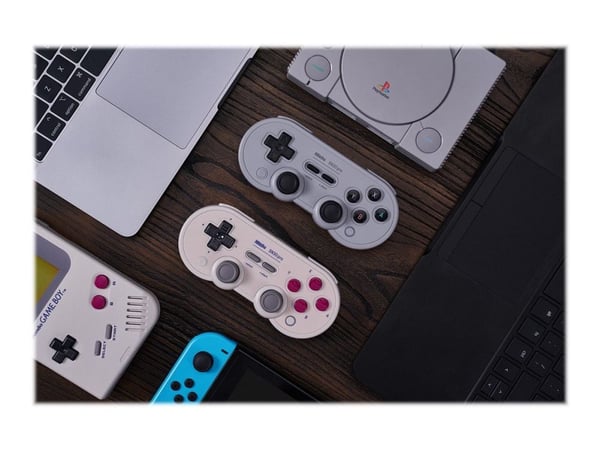 8Bitdo SN30 Pro - Håndkonsoll - trådløs - Bluetooth - grå - for Nintendo Switch, PC, MAC, Android, Steam Deck, Raspberry Pi