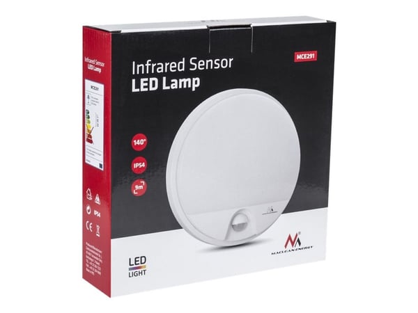 Maclean MCE291 - Vegglampe - LED - 15 W - nøytralt hvitt lys - 4000 K - hvit